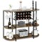 Gymax Wine Rack Table Coffee Bar Cabinet Freestanding Liquor Stand Glass Holder